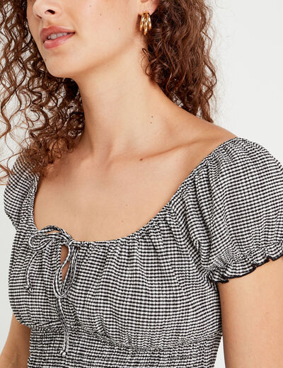 Blouse manches courtes blanc femme