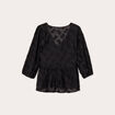 Blouse manches 3/4 noir femme