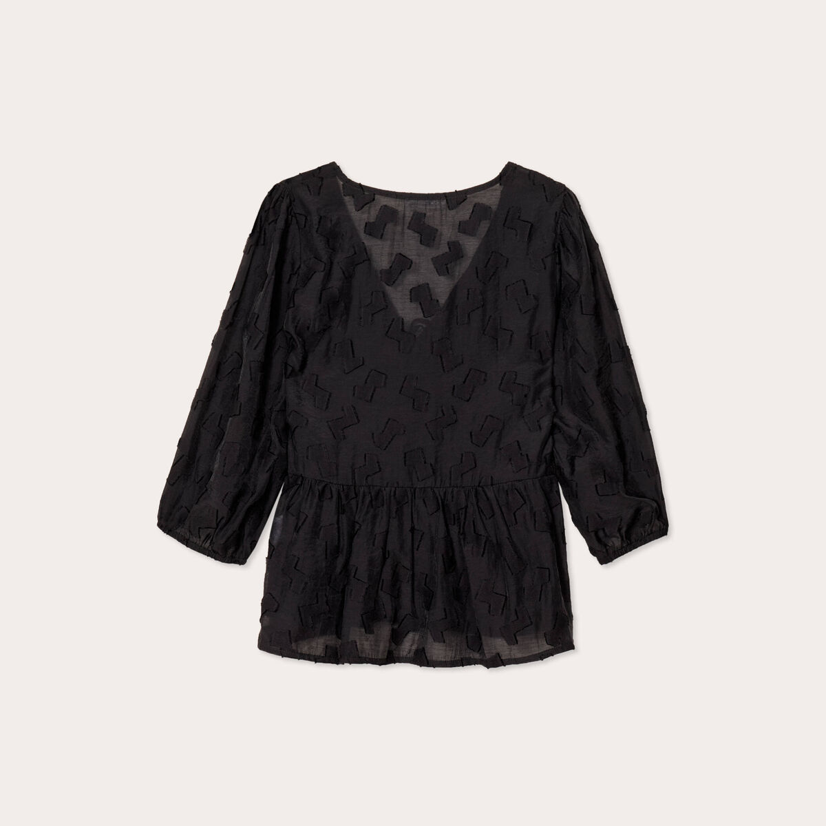 Blouse manches 3/4 noir femme