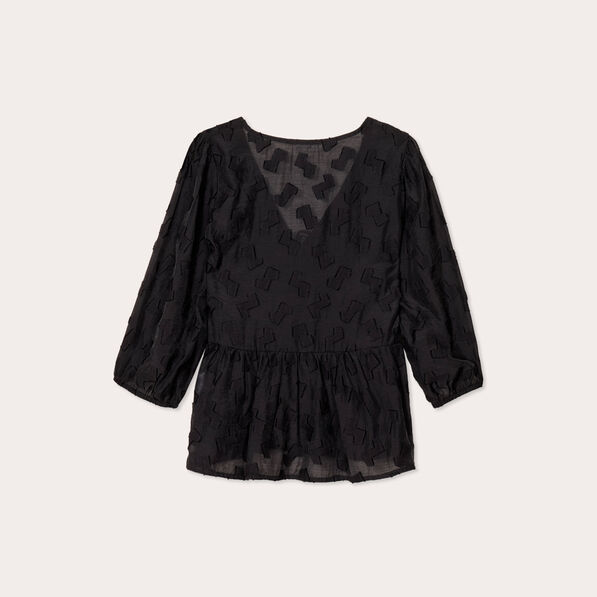 blouse manches 34 noir femme Blouse manches 3/4 noir femme