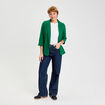 Veste blazer manches 3/4 vert femme
