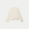 Blouse maille fantaisie ecru femme