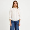 Chemise droite col classique manches 3/4 ecru femme