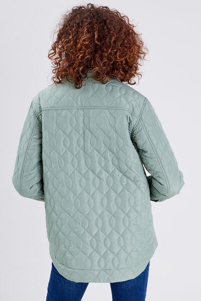 Surchemise manches longues vert foncé femme