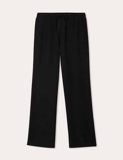 Pantalon large fluide noir femme