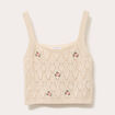 Débardeur tricot brodé ecru femme