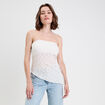 Bandeau ajusté sans manches dentelle ecru femme