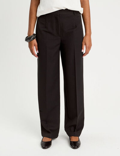Pantalon large ventre plat noir femme