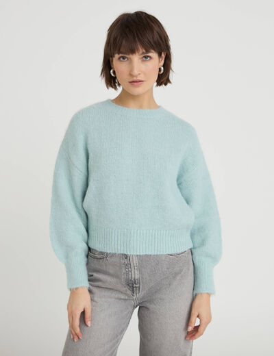 Pull manches longues vert clair femme
