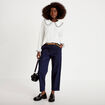 Blouse broderie manches longues ecru femme