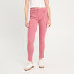 Jeans slim 5 poches vieux rose femme