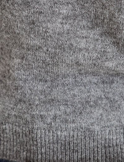 Pull col bardot manches longues gris femme