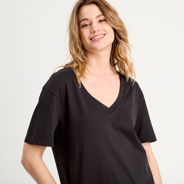 T-shirt manches courtes noir femme