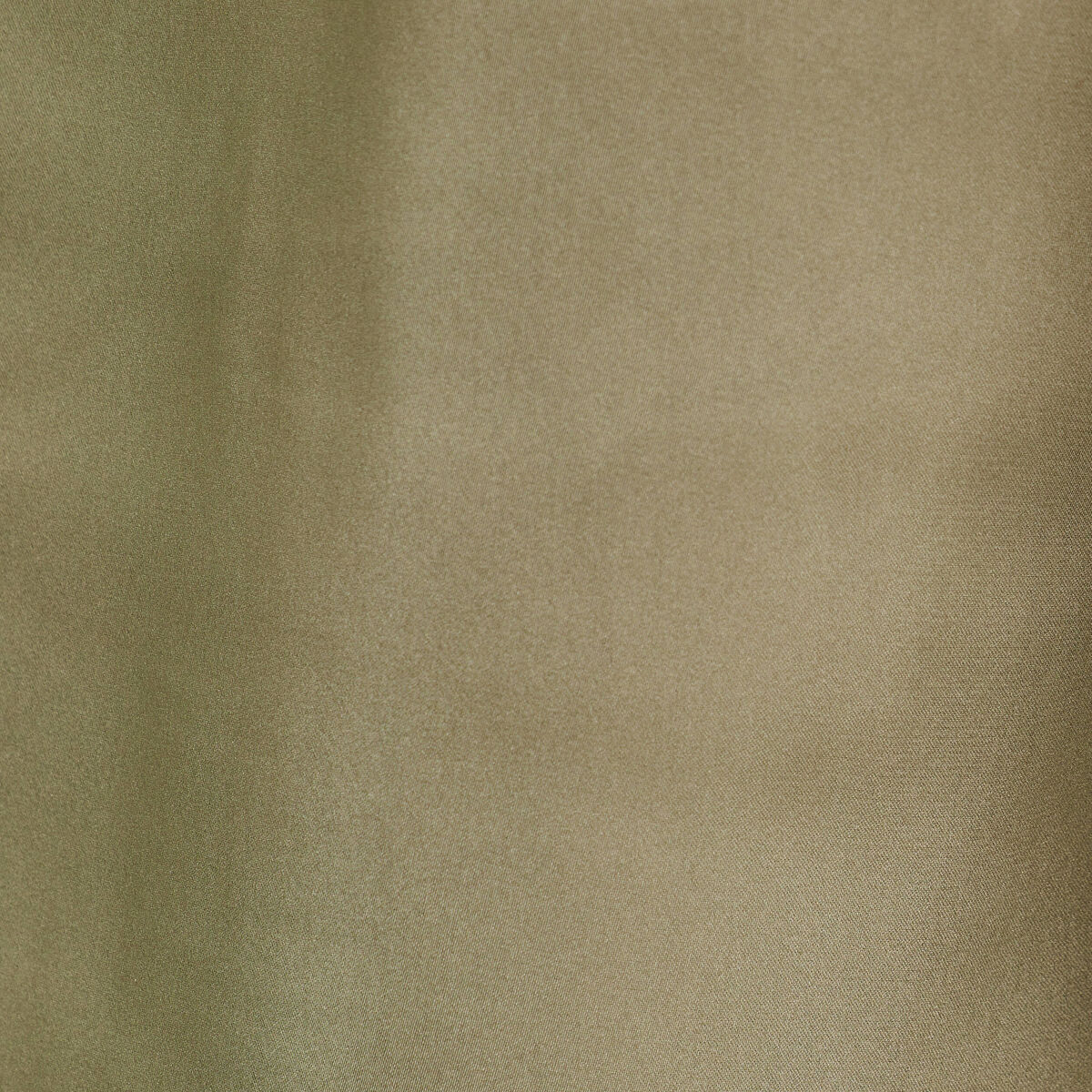 Chemise manches longues satin vert kaki femme