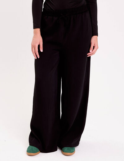 Pantalon large noir femme