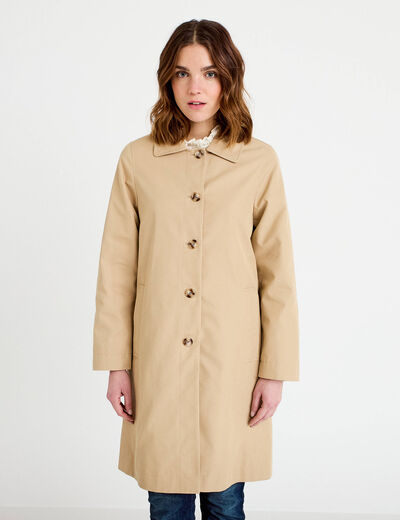 Trench col chemise sable femme