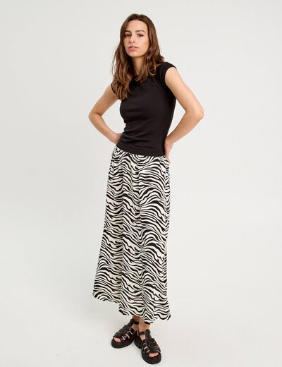 Jupe longue évasée blanc femme