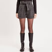 Short droit ceinturé noir femme