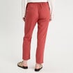 Pantalon droit fluide contenant du lin vieux rose femme