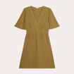 Robe évasée taille élastiquée vert kaki femme