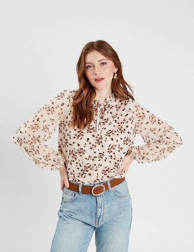 Blouse manches longues blanc femme