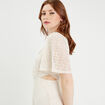 Robe longue évasée dentelle ecru femme