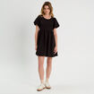 Robe évasée effet boule noir femme