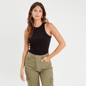debardeur cotele noir femme Débardeur côtelé noir femme