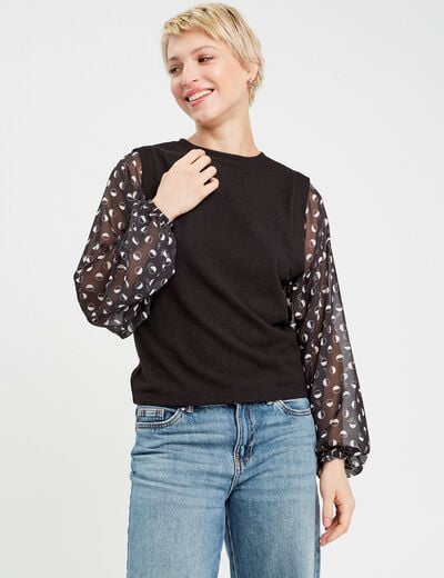 T-shirt manches longues noir femme
