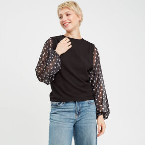 t shirt manches longues noir femme T-shirt manches longues noir femme