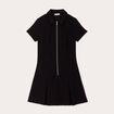 Robe trapèze zippée noir femme