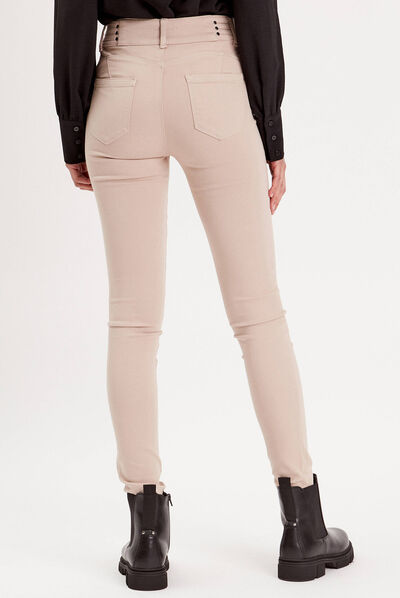 Jeans skinny push up beige femme