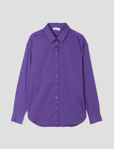 Chemise manches longues violet femme