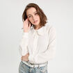 Blouse col claudine ecru femme