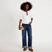 T-shirt broderie manches courtes ecru femme