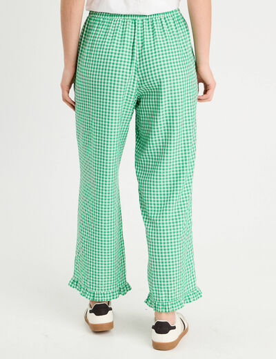 Pantalon large 7/8ème vert émeraude femme