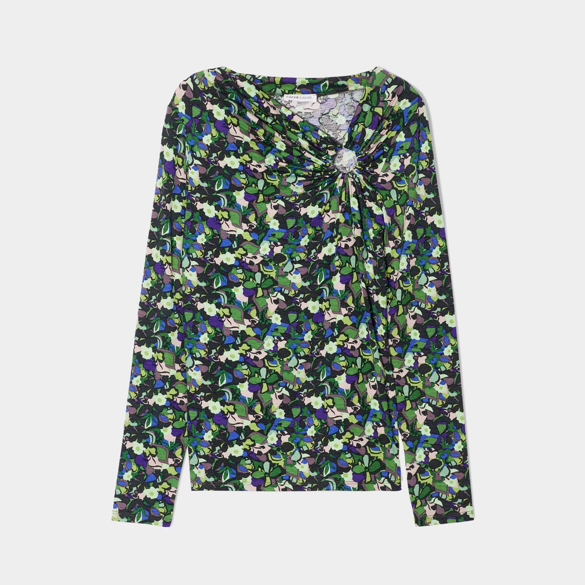 Blouse manches longues anneau vert femme