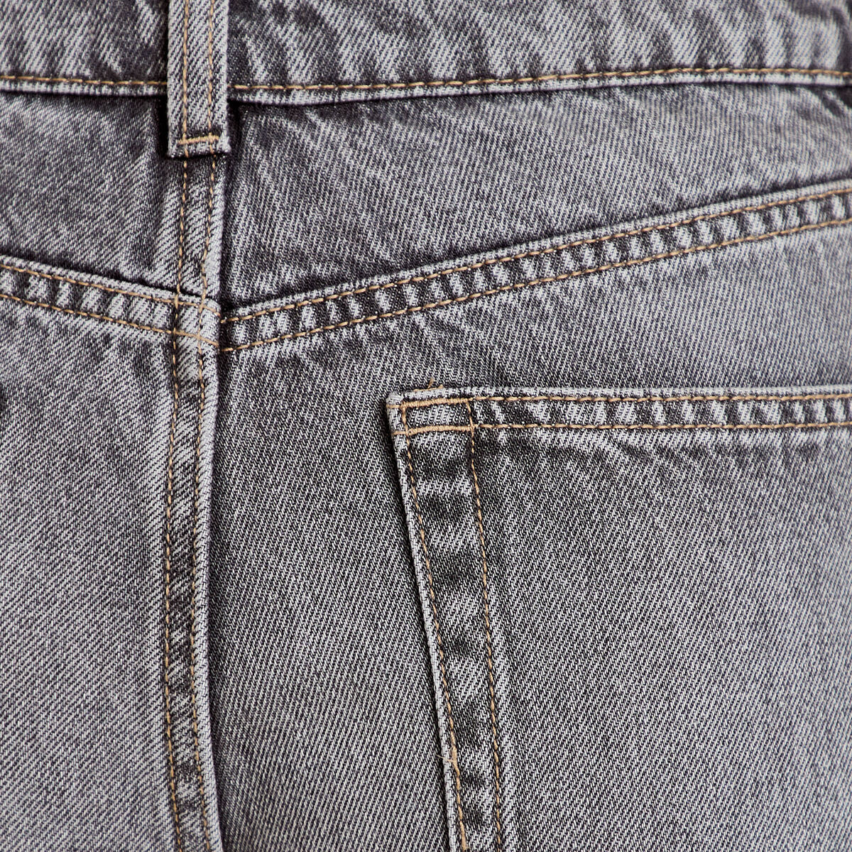 Jean wide leg taille basse denim gris femme