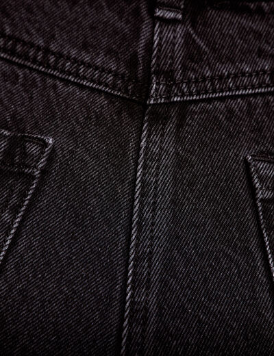 Short en jean 5 poches denim noir femme
