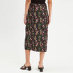 Jupe droite fendue noir femme