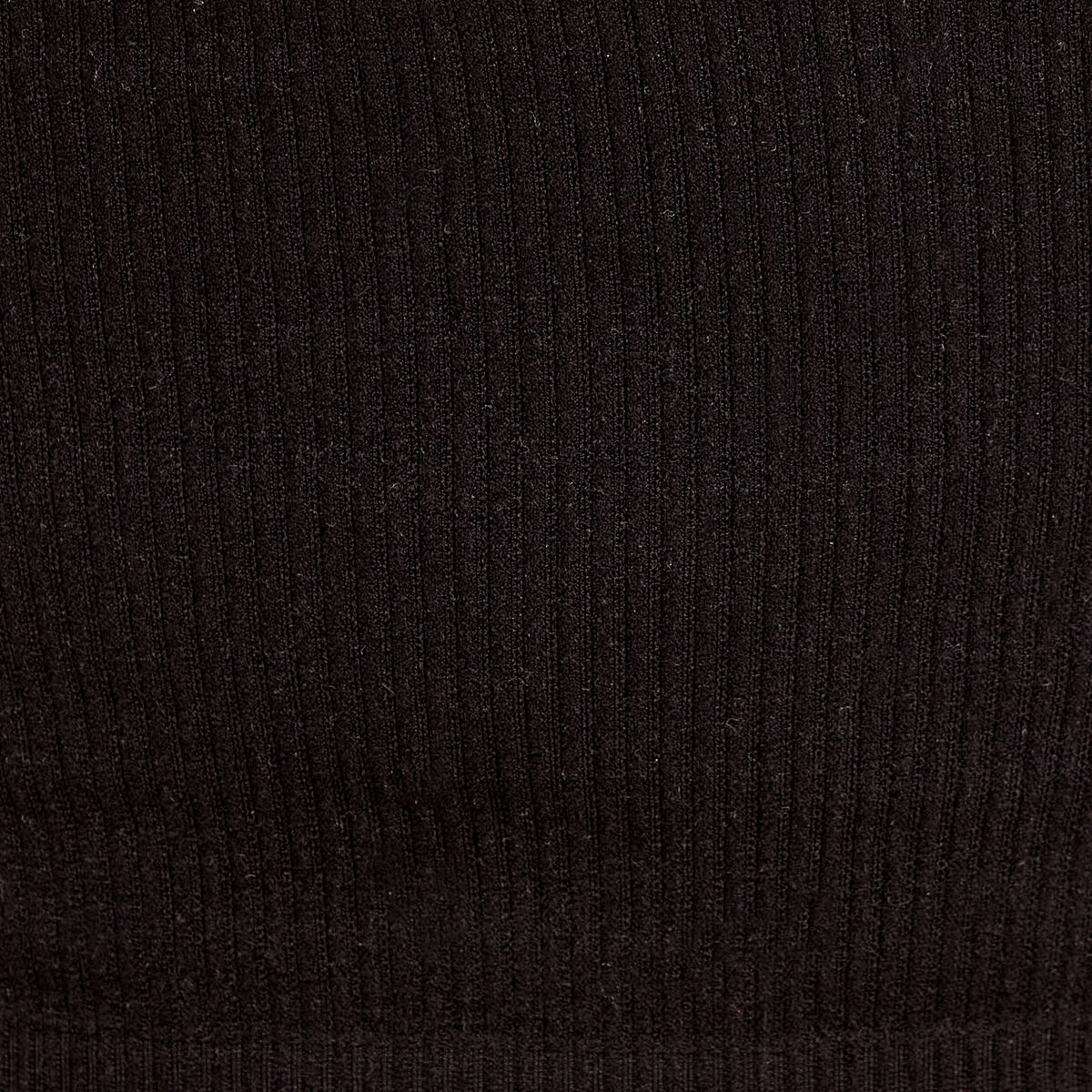 Débardeur cropped côtelé noir femme