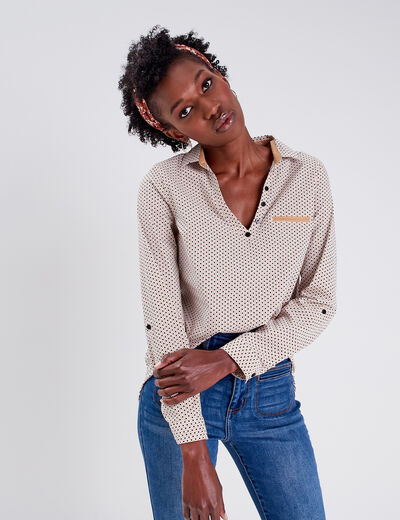 Blouse manches longues blanc femme