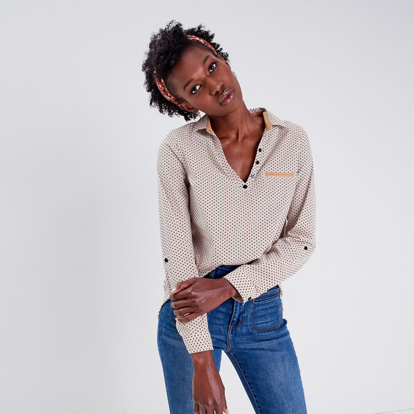Blouse manches longues blanc femme