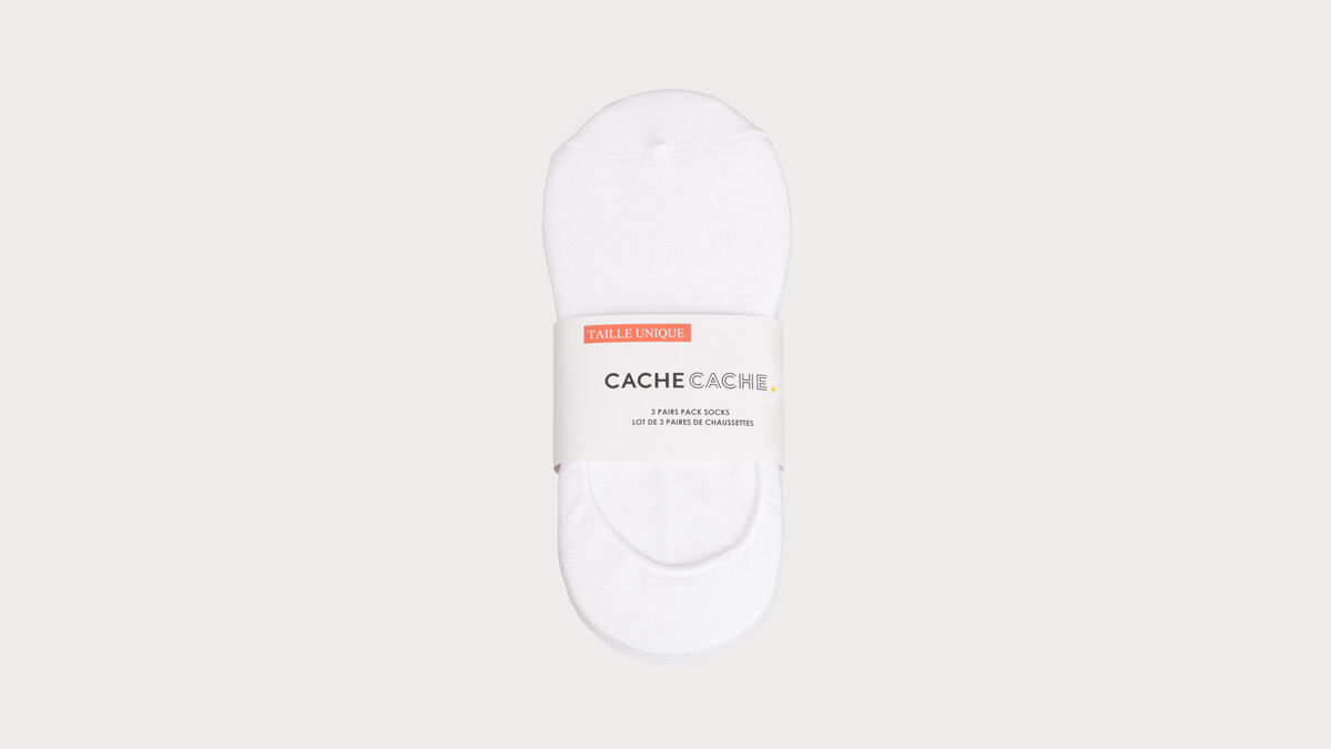 Lot de 3 paires de chaussettes blanc femme