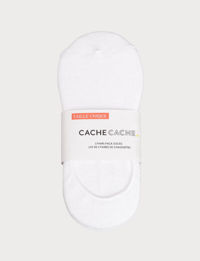 Lot de 3 paires de chaussettes blanc femme