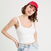 Débardeur cropped bretelles blanc femme
