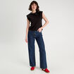T-shirt détail noeud noir femme