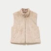 Veste r&eacute;versible sans manches beige femme