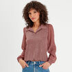Blouse manches longues blanc femme