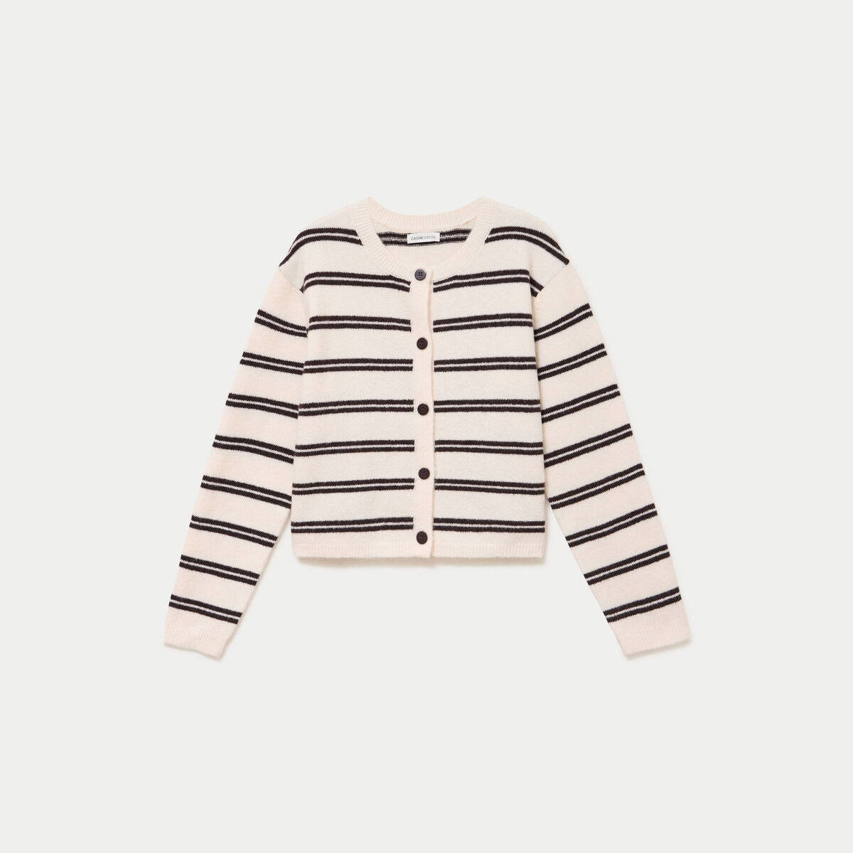 Gilet manches longues ecru femme